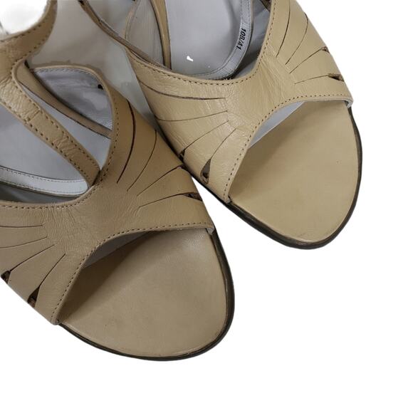 BCBGMaxazria Ivory Creme Ankle Strap Wedge Leather Sandals Size 10B - Picture 8 of 12